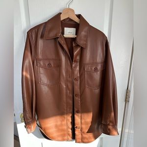 Wilfred Ganna vegan leather shirt jacket
